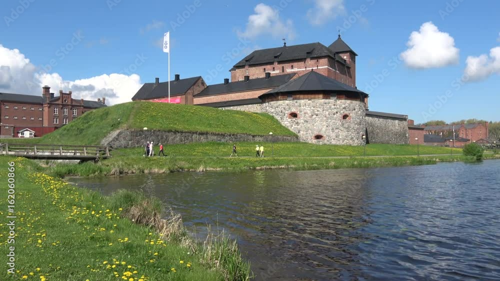 Hameenlinna Fortress closeup cloud day in June. Finland Hameenlinna Fortress closeup cloud day in June. Finland