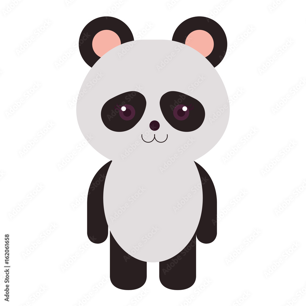 Fototapeta premium Stuffed animal panda icon vector illustration design graphic