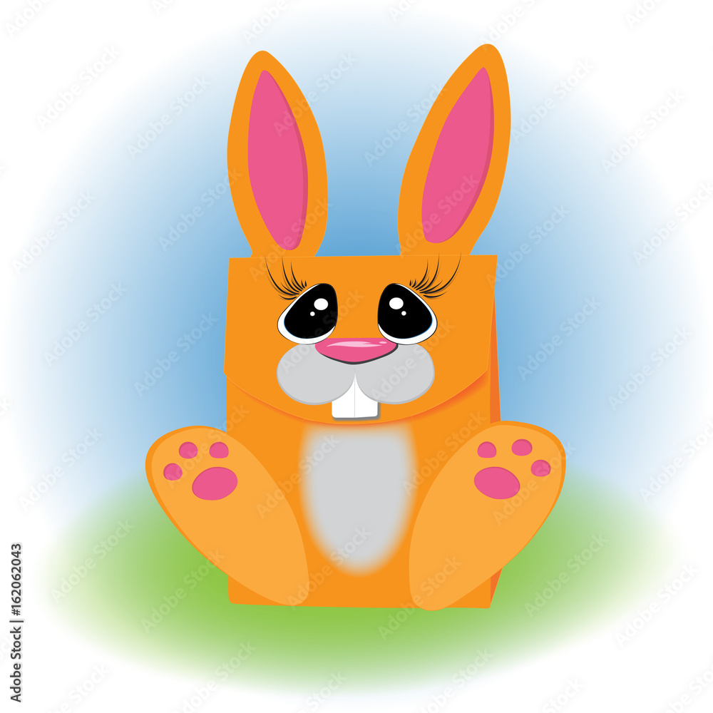 Fototapeta premium Orange bunny.Papakovka for gifts.