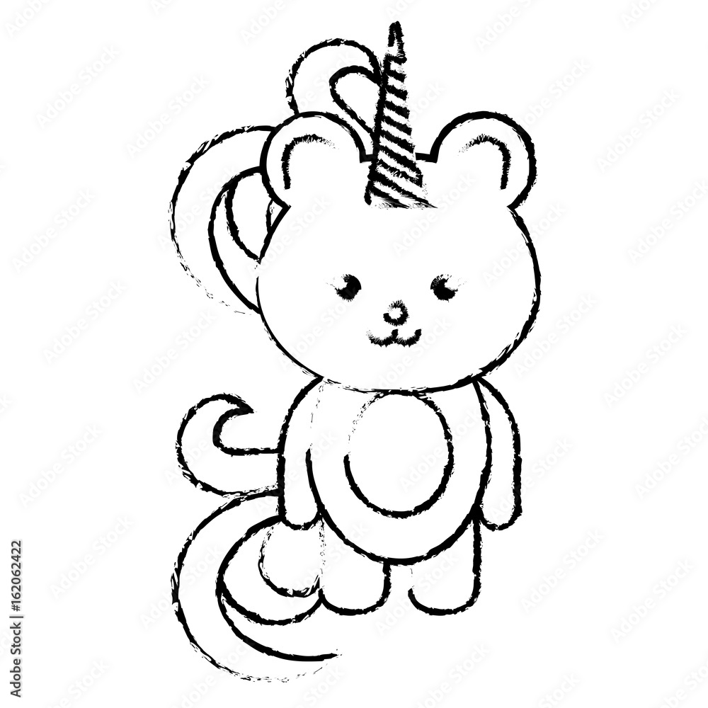 Stuffed animal monkey icon vector illsutration design draw