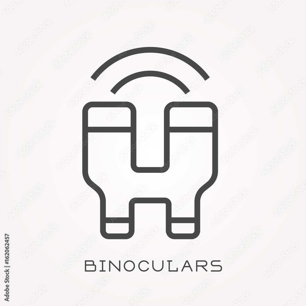 Line icon binoculars Line icon binoculars