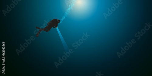 plongée - plongée sous-marine - plongeur - mer -seul - océan - sport