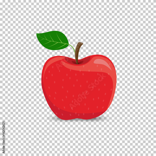 Red apple on a transparent background