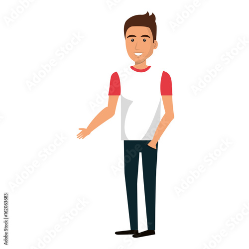 young man avatar character vector illustration design