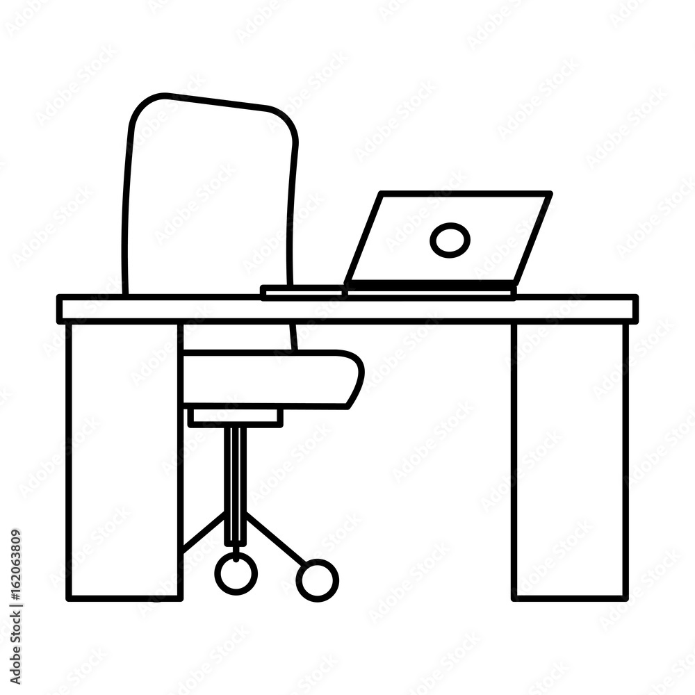 office desk with laptop vector illustration design office desk with laptop vector illustration design