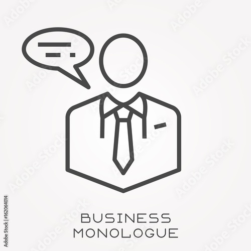 Line icon business monologue