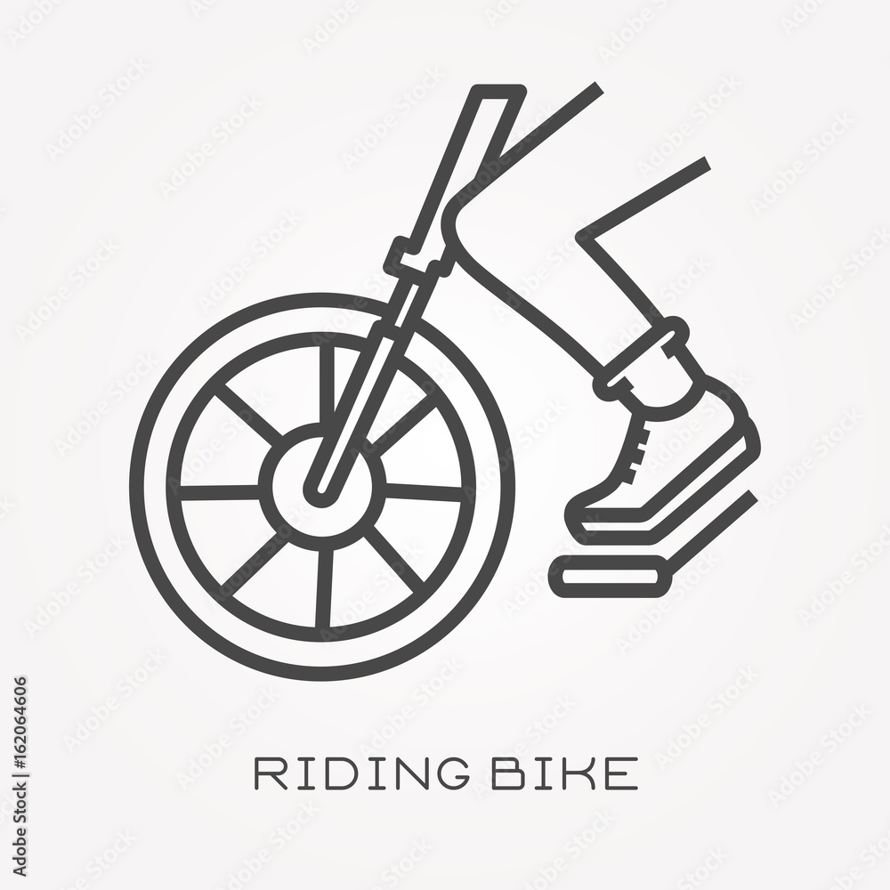 Line icon riding bike Line icon riding bike
