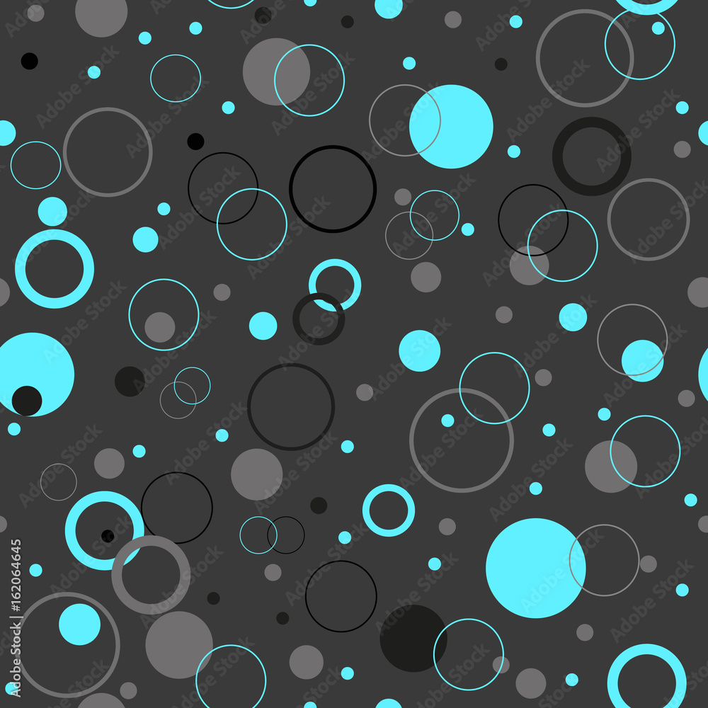 Seamless with blue circles. Vector pattern.
