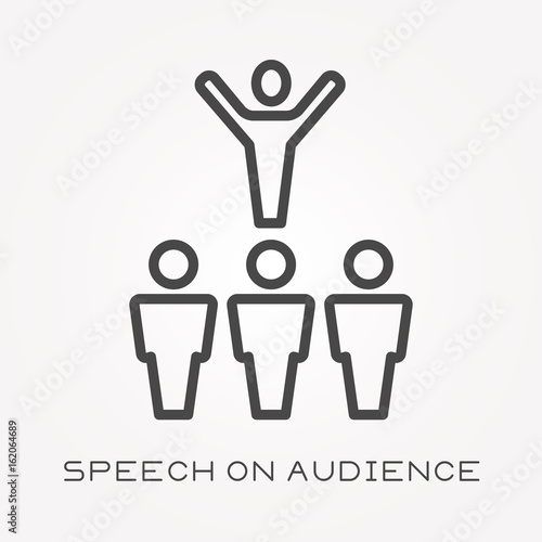 Line icon speech on audience