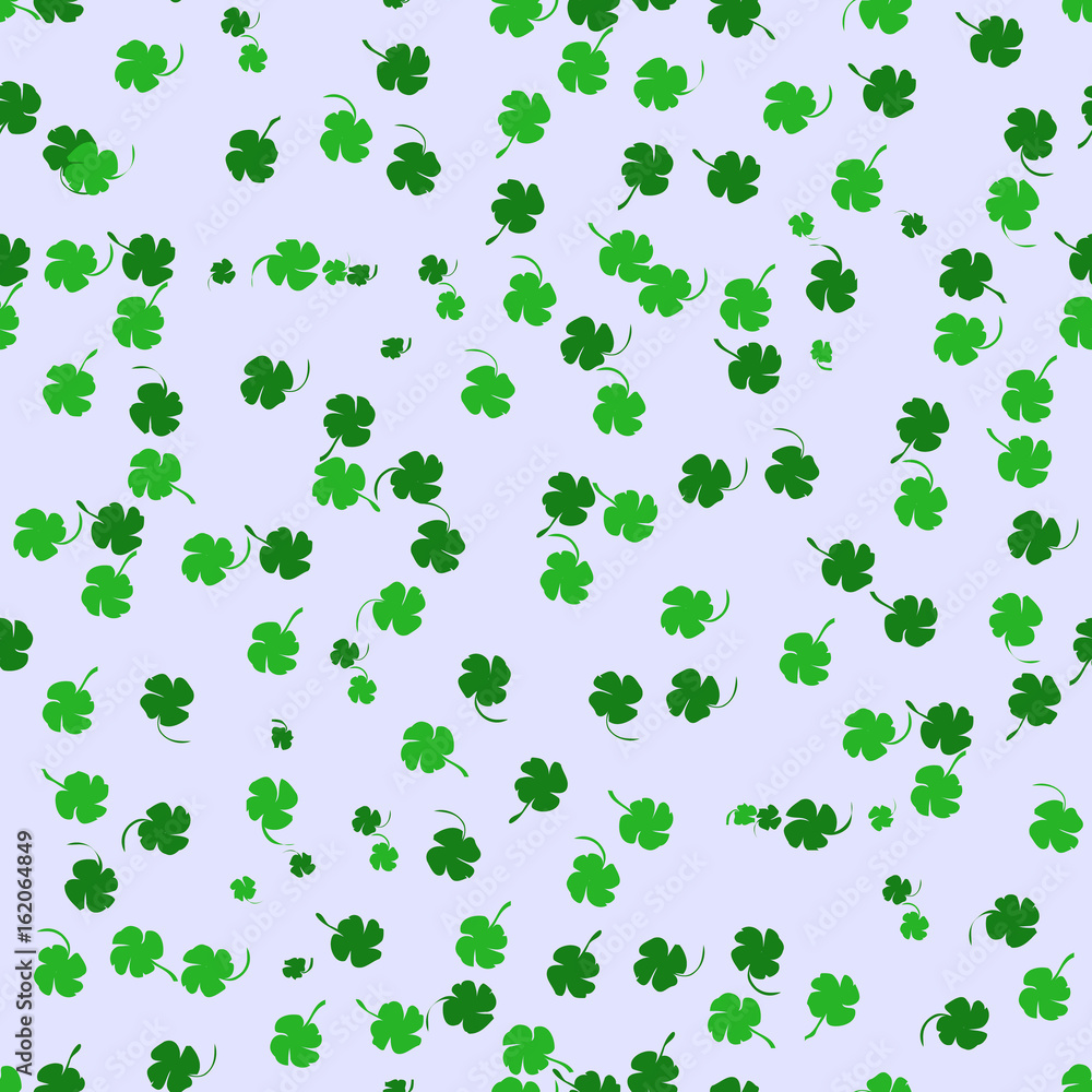 Vector seamless pattern with green flowers on white. Vector seamless pattern with green flowers on white.
