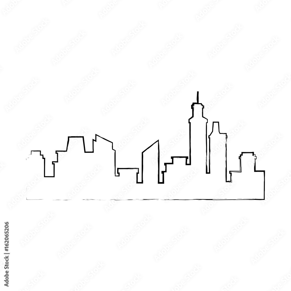 silhouette of urban city icon over white background vector illustration