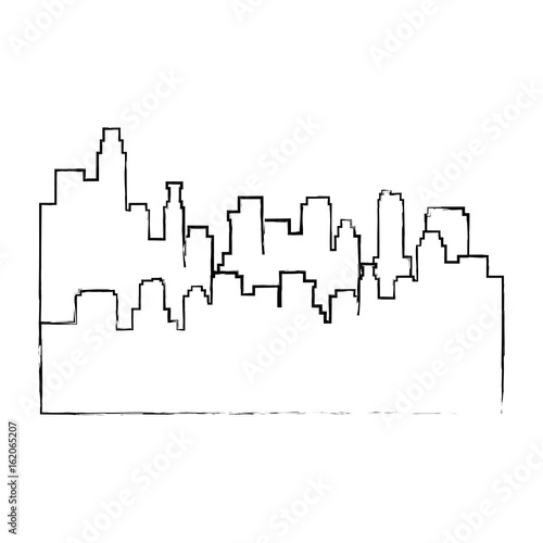 silhouette of urban city icon over white background vector illustration