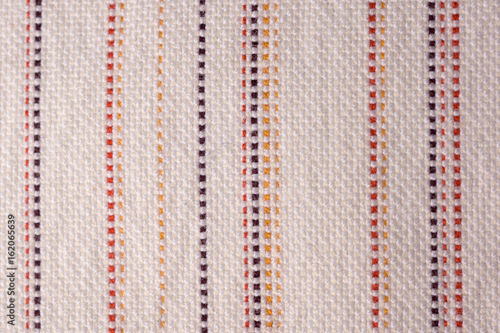 Interlacing the fabric with a close-up Interlacing the fabric with a close-up