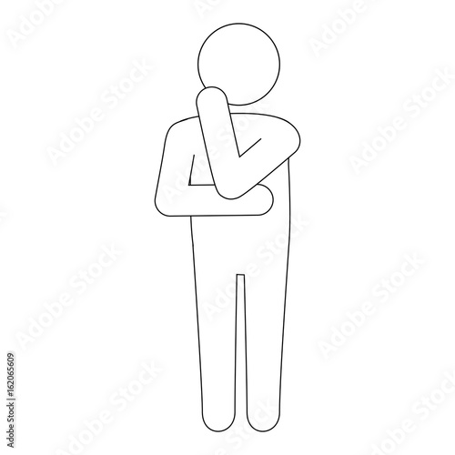 man standing thinking icon over white background vector illustration