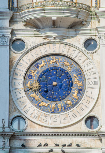 Detail of The Clock Tower in Venice