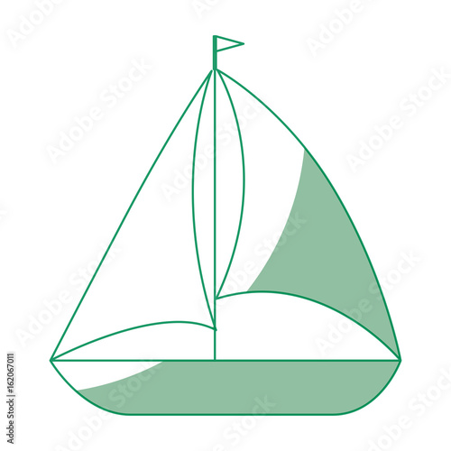 sailboat icon over white background vector illustration