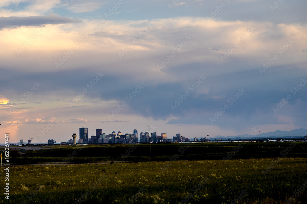 Calgary skyline and airport