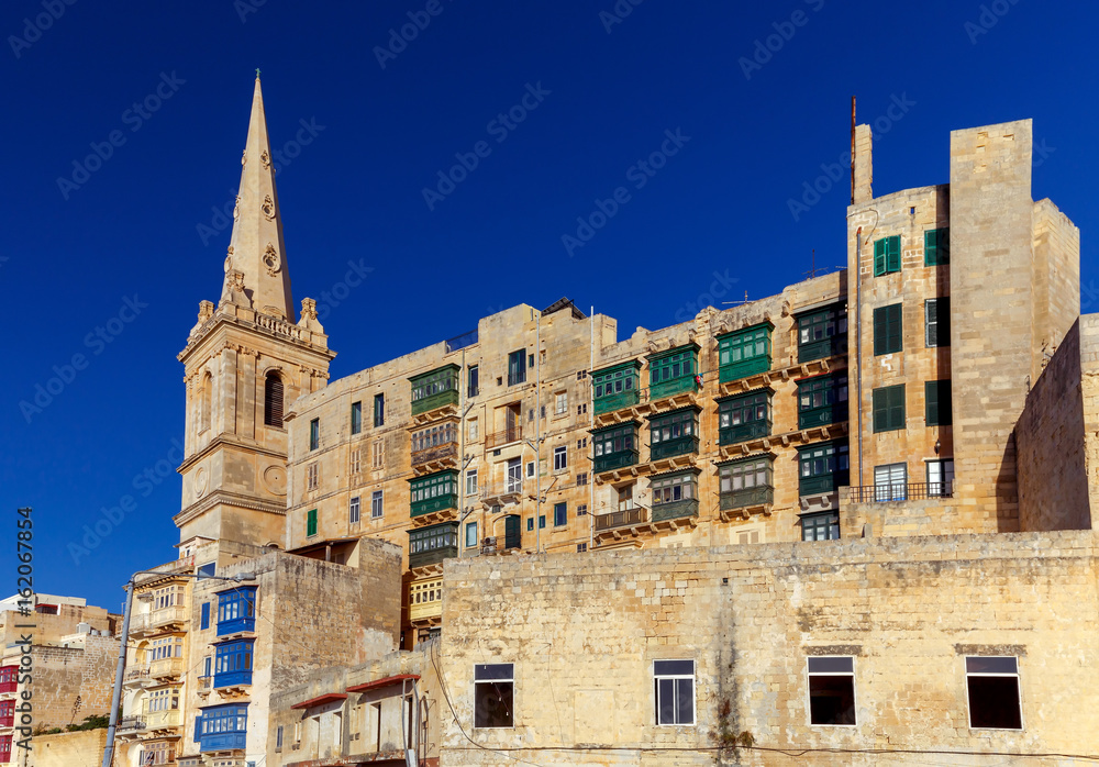 Valletta. Traditional architecture of the city.