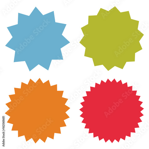 Different starburst / sunburst badges