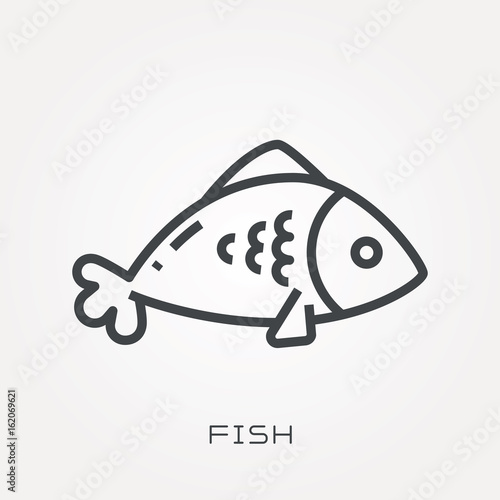 Line icon fish