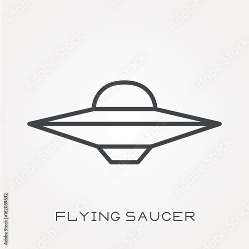 Line icon flying saucer