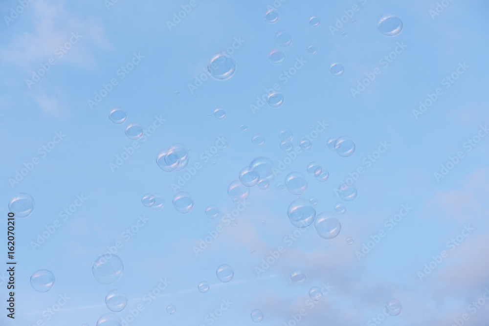 Bubbles on Blue sky with cloud
