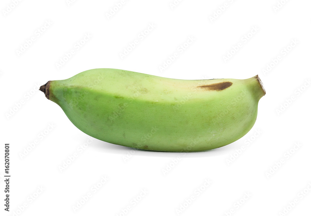 Green bananas on white background. Green bananas on white background.