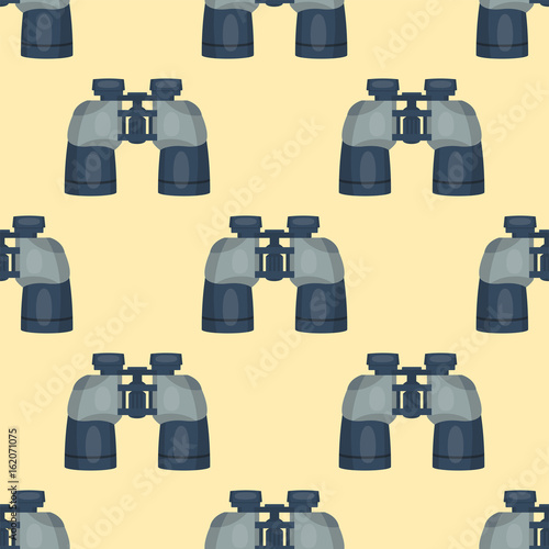 Professional seamless pattern binoculars glass look-see spyglass optics device camera digital focus optical equipment vector illustration