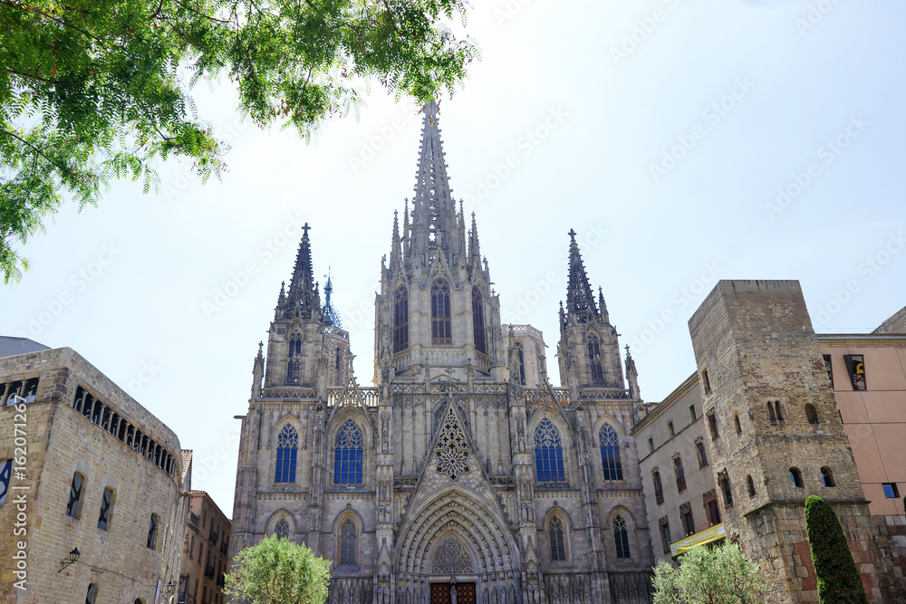 Barcelona, Spain - scenic view of the Cathedral of the Holy Cross and Saint Eulalia