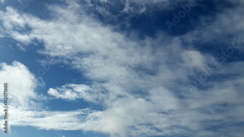 Blue sky with clouds.