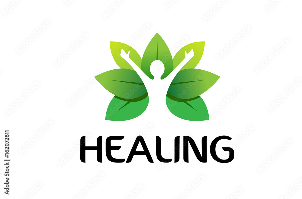Happy Body Leaves Logo Vector Design Illustration Happy Body Leaves Logo Vector Design Illustration