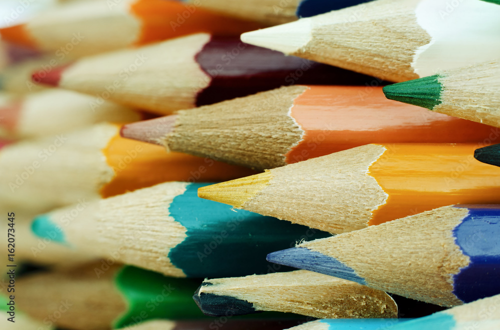 Bunch of multicolored pencils, macro Bunch of multicolored pencils, macro