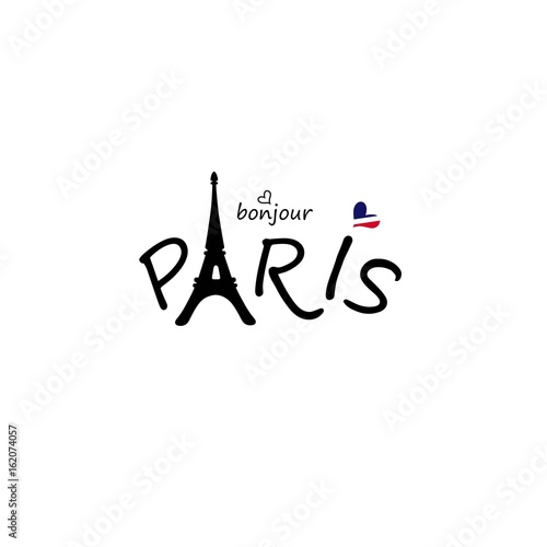 Paris black vector silhouette