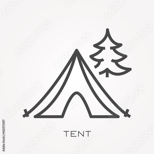 Line icon tent