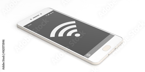 Valokuva Wifi symbol on a smartphone screen. 3d illustration