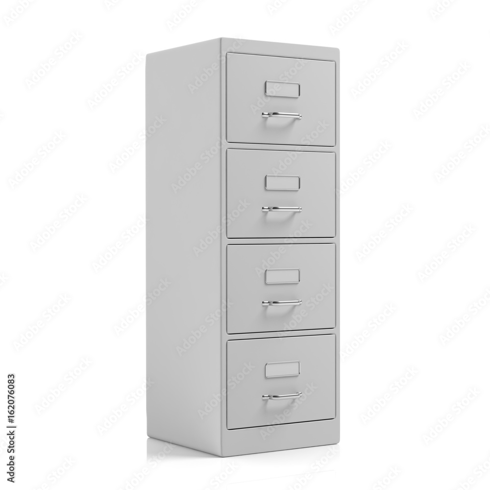 Filing cabinet isolated on white background. 3d illustration Filing cabinet isolated on white background. 3d illustration