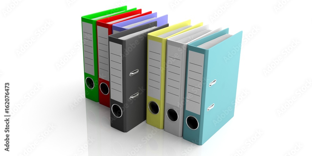 Office folders isolated on white background. 3d illustration Office folders isolated on white background. 3d illustration