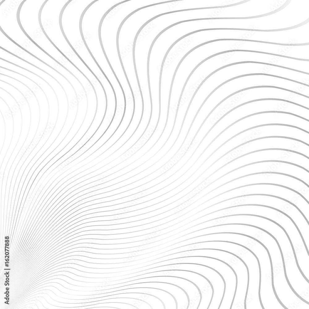 Abstract Grey Wavy Lines on White Vector Background