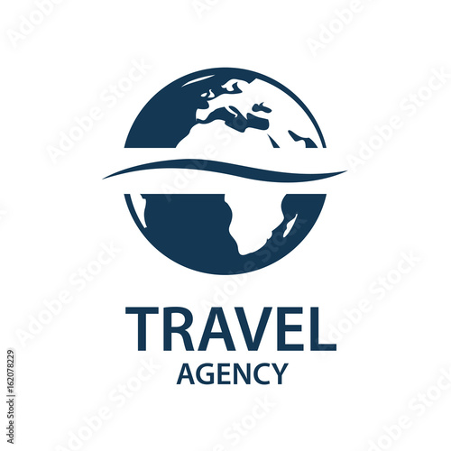 earth planet globe logo for travel agency