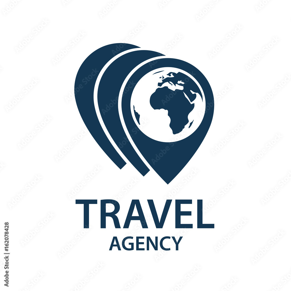 earth planet globe logo for travel agency