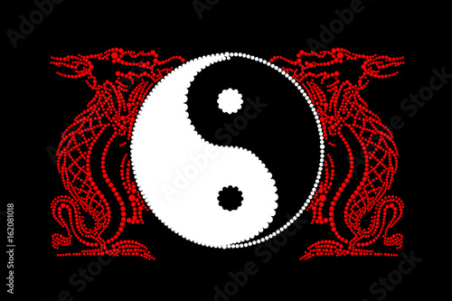 Yin yang with dragons