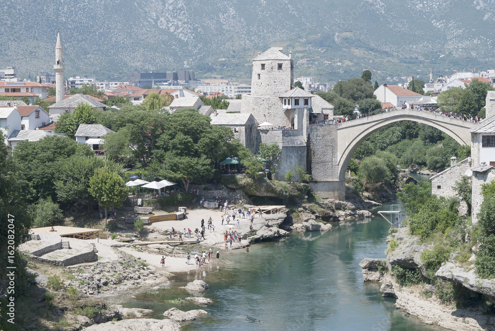 Bridge over river Neretva, Mostar. Bosnia and Herzegovina	