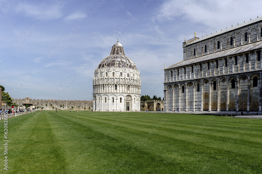 Baptistery of San Giovanni and part of the cathedral of Pisa
