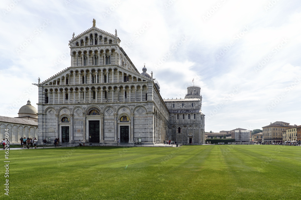 Facade of the Duomo in Pisa in Italy