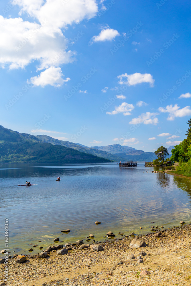 Loch Lomond at rowardennan, Summer in Scotland, UK