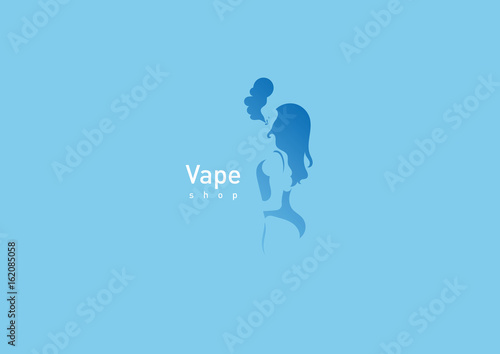 logo for vape shop girl with the electronic cigarette