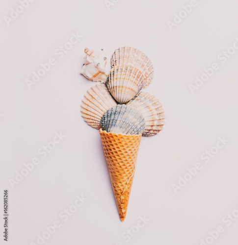 Shells and waffle cone