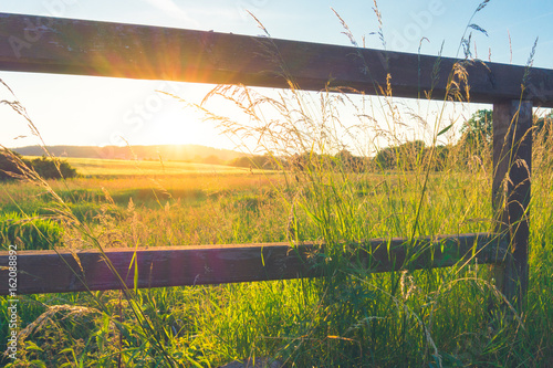 Sunset on the farm photo