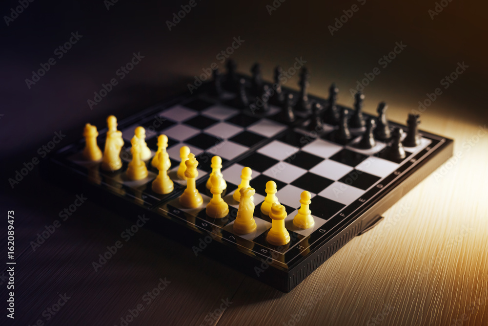 Chess photographed on a chessboard Chess photographed on a chessboard
