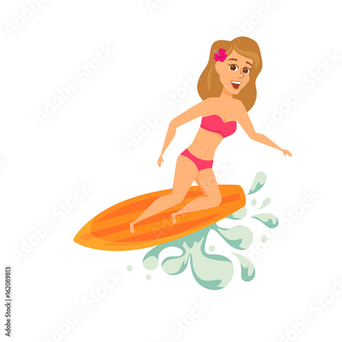 Surfer woman in bikini